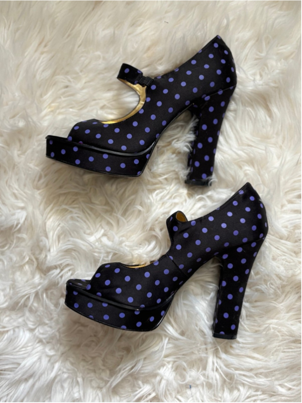 Well worn woman's platform heels 7